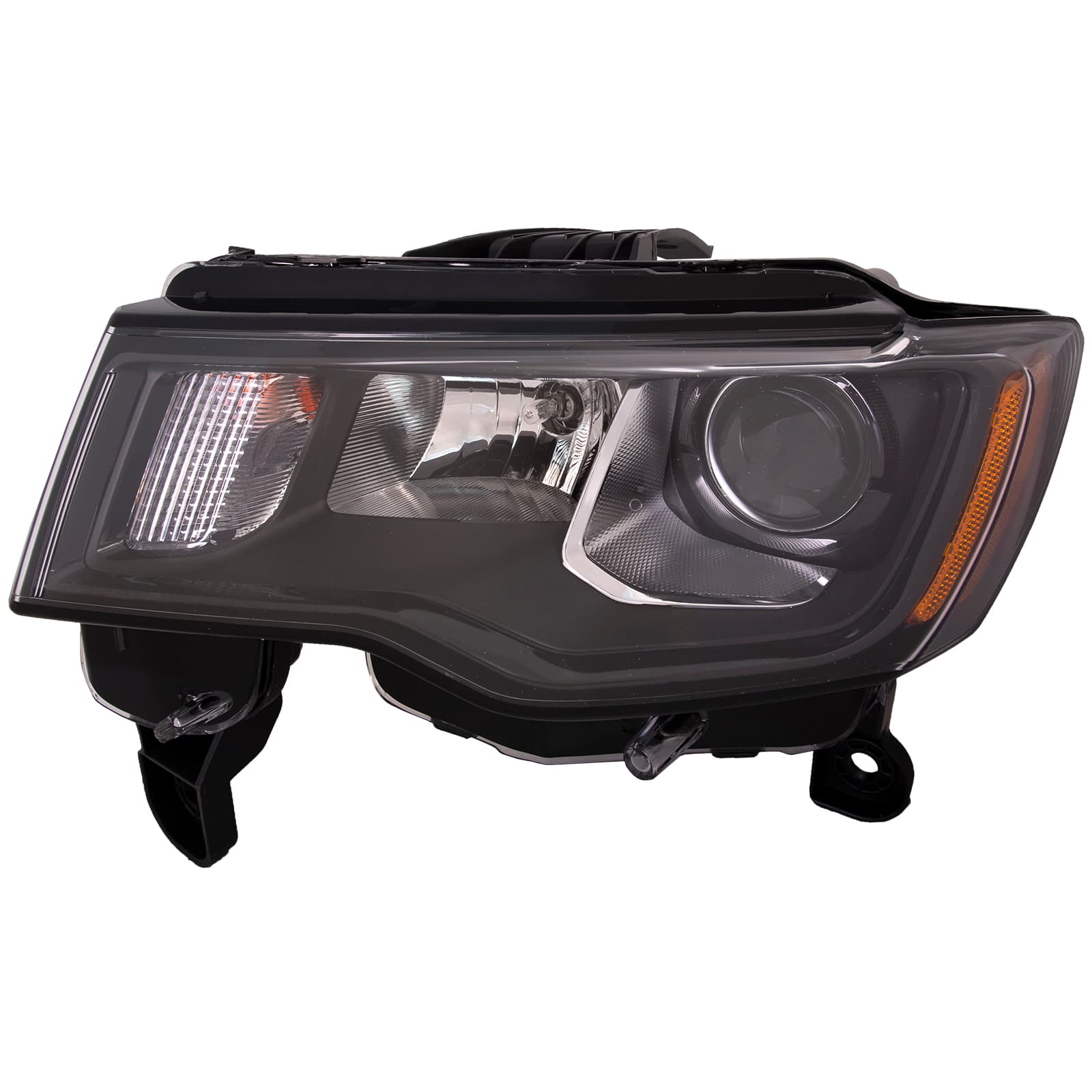 Headlight For Jeep Grand Cherokee 17-21 CAPA Certified Halogen Headlamp Driver Side Black Housing
