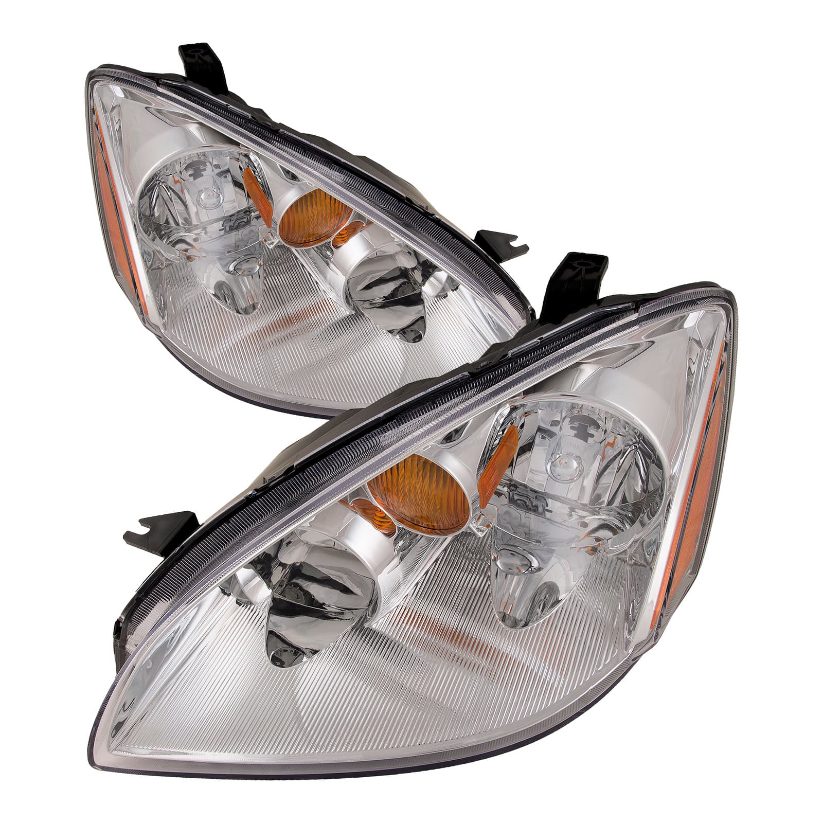 2002-2004 Nissan Altima Headlights Set Halogen Chrome Left Driver Right Passenger Pair Fits 2002-2004 Nissan Altima (Sedan Only)