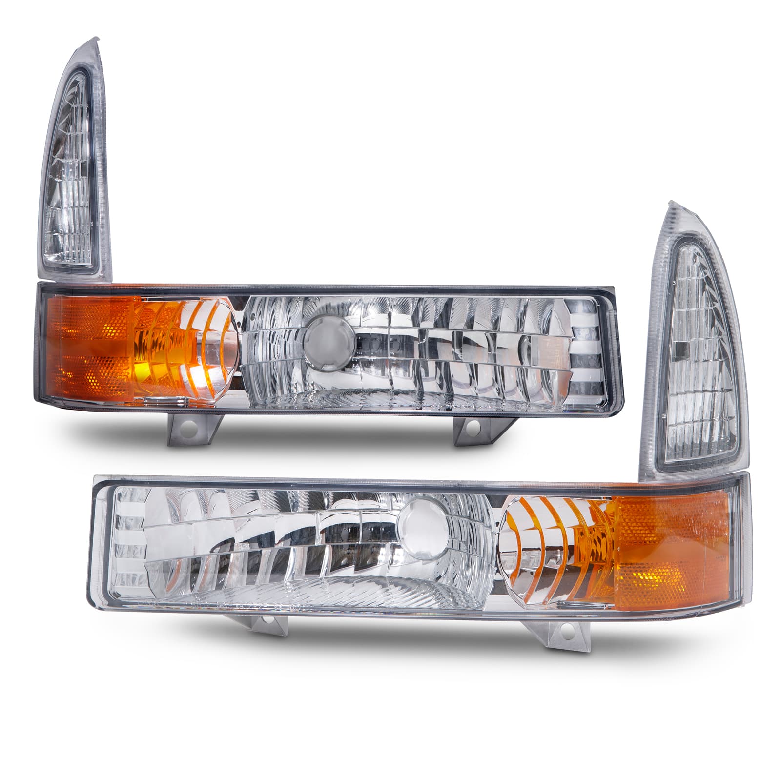 Park Signal Light Set Fits Ford Excursion F-250 Super Duty F-350 F-450 F-550 Crystal Lens Includes Left Driver and Right Passenger Side Signal Lamps Set