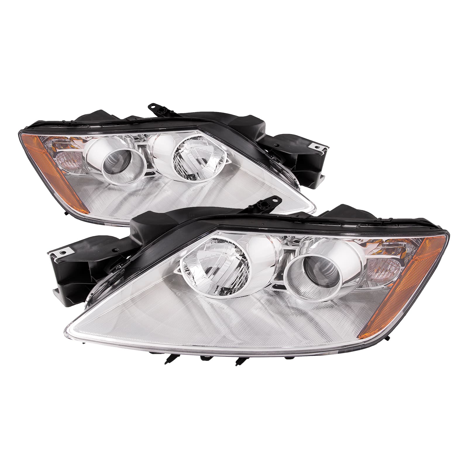 2007-2011 Mazda CX-7 PERDE Projector Headlight Set Fits 2007-2011 Mazda CX-7 Chrome Housing With Factory-Equipped Halogen Headlamps
