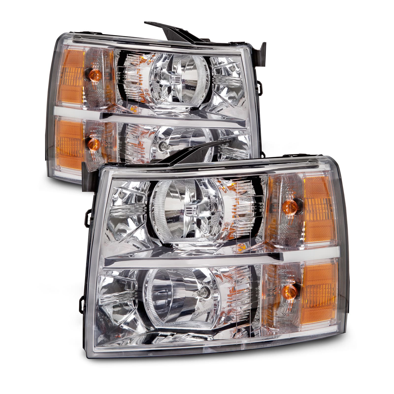 Headlights Pair Fits Thor Motor Coach Outlaw 2013-2016 Motorhome RV Left and Right Chrome Halogen Lamps