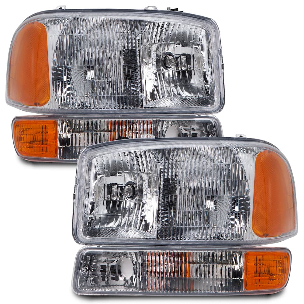 Tiffin Allegro (28ft-32ft) 2005 Motorhome RV Left and Right 4 Piece Chrome Halogen Headlight Set