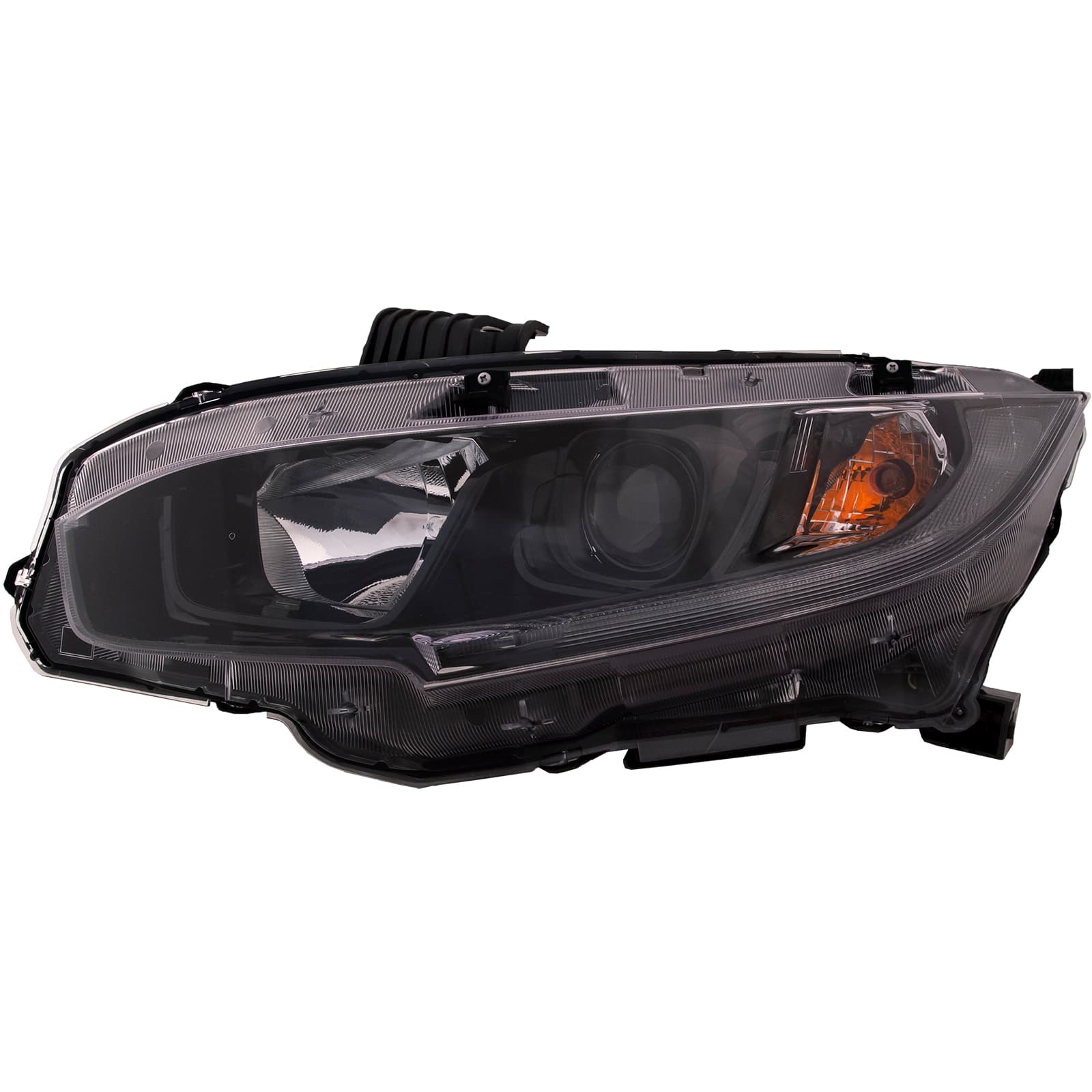 Headlight — HD CVIC SDN 19-21/CPE EX/LX/SPT MDL 19-20 HL ASY HALOGEN EX/EX-L MDL 1.5L TURBO/2.0L ENG NA/JPN BLT BLK BEZEL LH CAPA