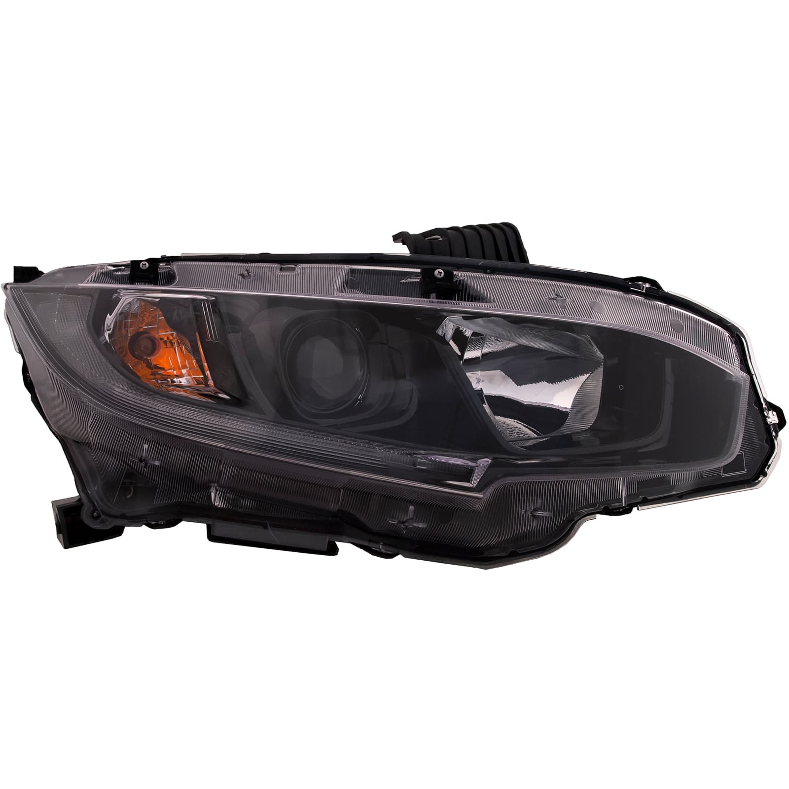 Headlight — HD CVIC SDN 19-21/CPE EX/LX/SPT MDL 19-20 HL ASY HALOGEN EX/EX-L MDL 1.5L TURBO/2.0L ENG NA/JPN BLT BLK BEZEL RH CAPA