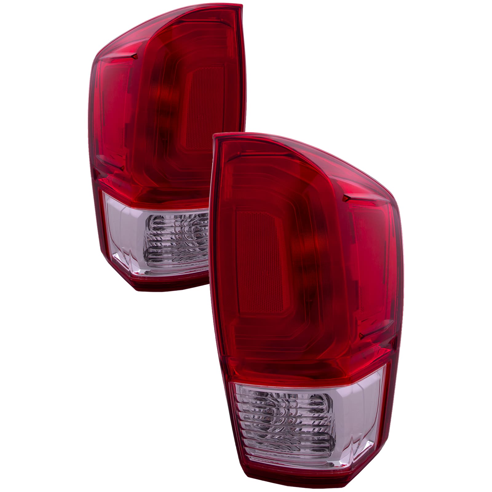 2016-2017 Toyota Tacoma Tail Lights Set Red Bezel Left Driver Right Passenger CAPA Certified Pair Fits 2016-2017 Toyota Tacoma Base/SR/SR+/SR5