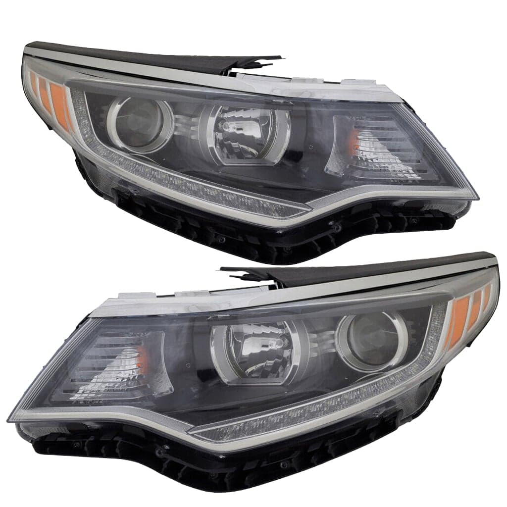 Headlights Set Fits 18 Kia Optima CAPA Certified Pair Headlamps