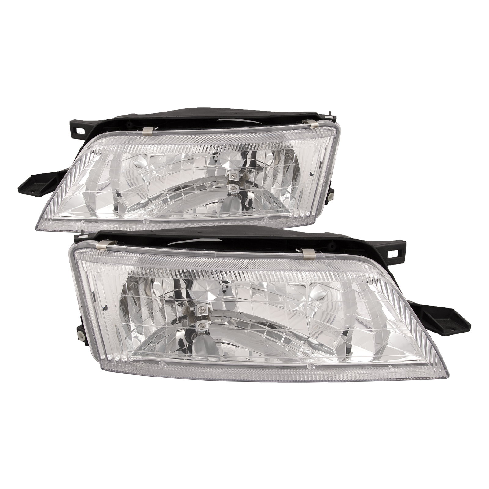 Headlight Pair Compatible With Nissan Maxima 1997-1999 Includes Left Driver and Right Passenger Side Headlamps