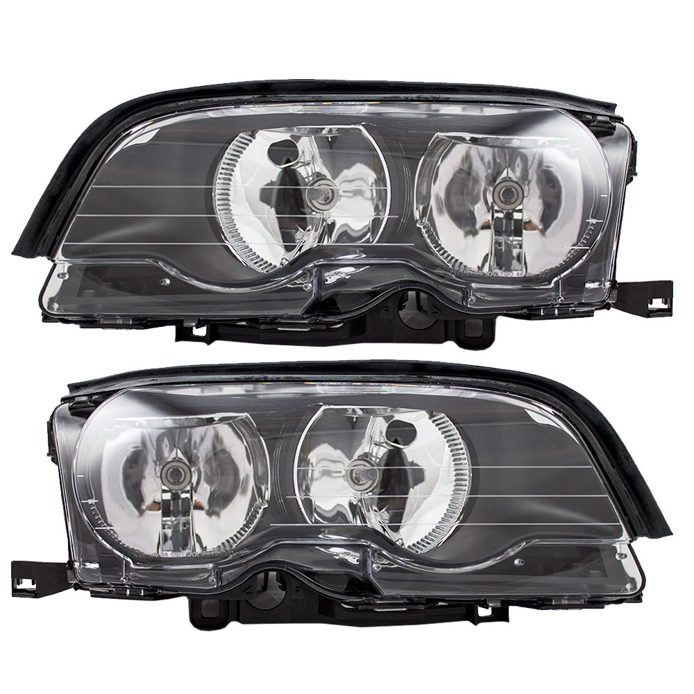 2002-2006 BMW 3-Series (Convertible/Coupe/E46) Halogen Headlights Set