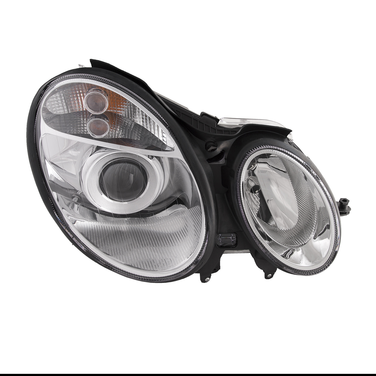 2003-2006 Mercedes-Benz E-Class Headlight Fits 2003-2006 Mercedes-Benz E-Class E320 E350 E500 E55 AMG Chrome Housing Halogen Right Passenger Side Headlamp Assembly