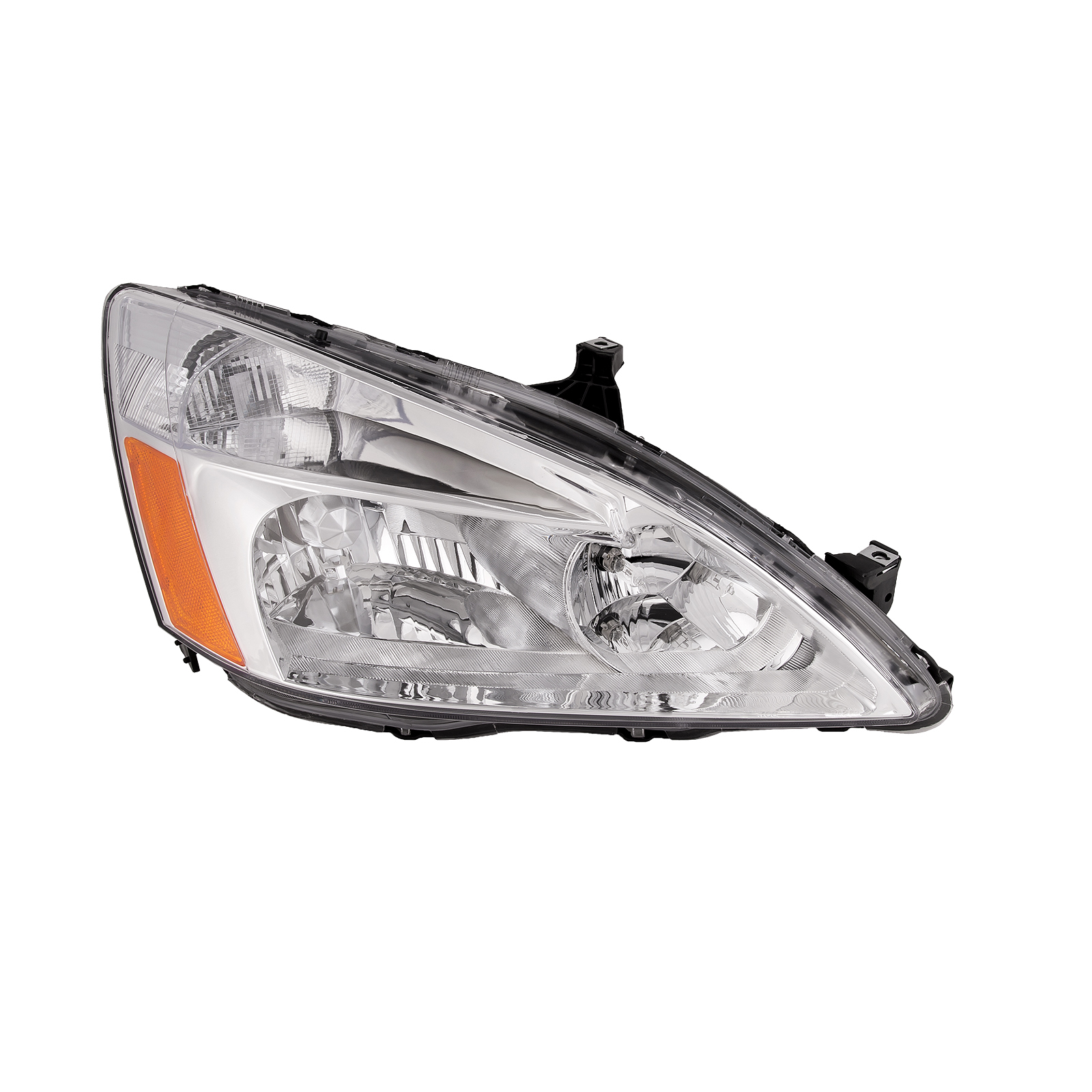 Headlight Fits Honda Accord 2003-2007 Includes Right Passenger Side Chrome Housing Halogen Headlamp