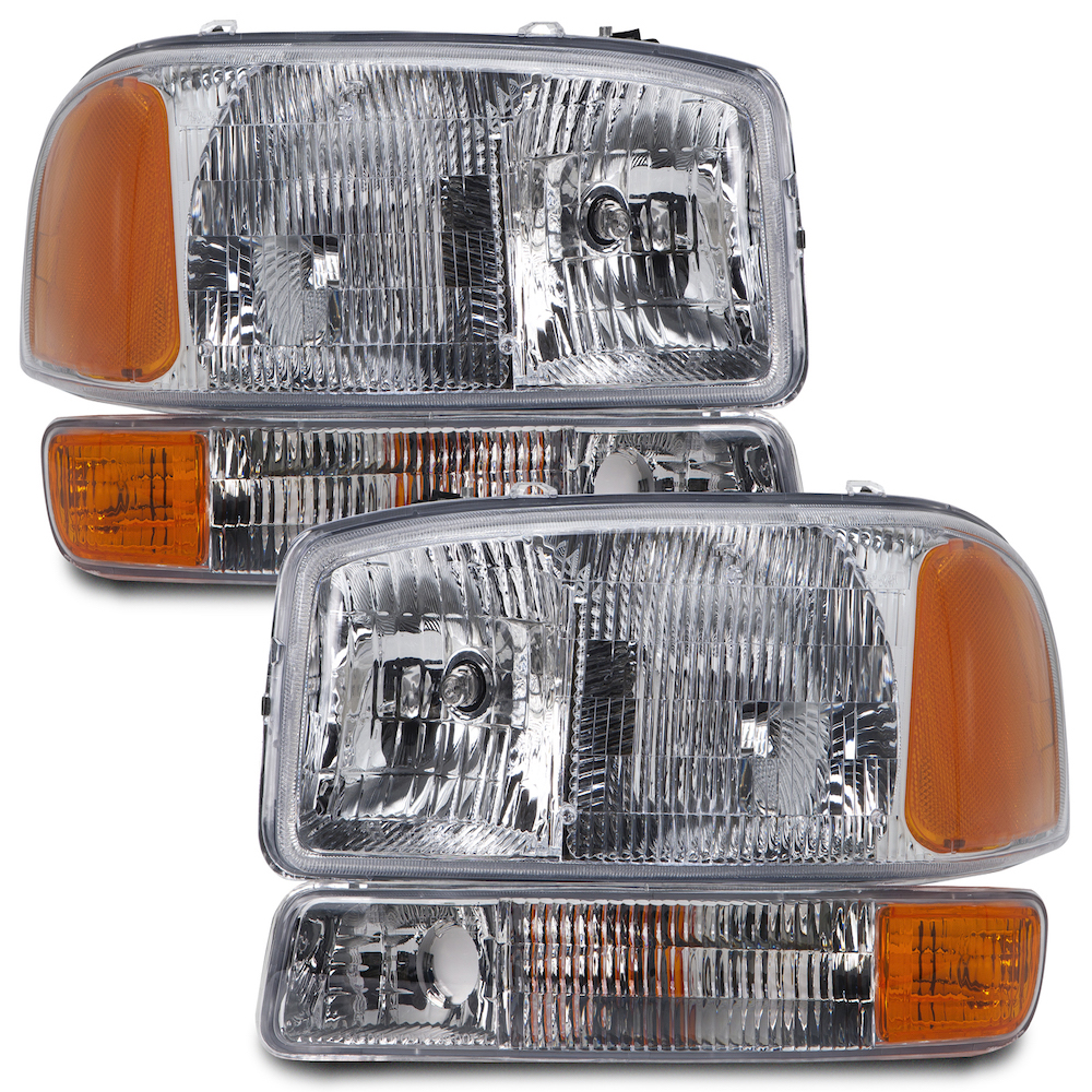 Tiffin Allegro (28ft-32ft) 2005 Motorhome RV Left and Right 4 Piece Chrome Halogen Headlight Set