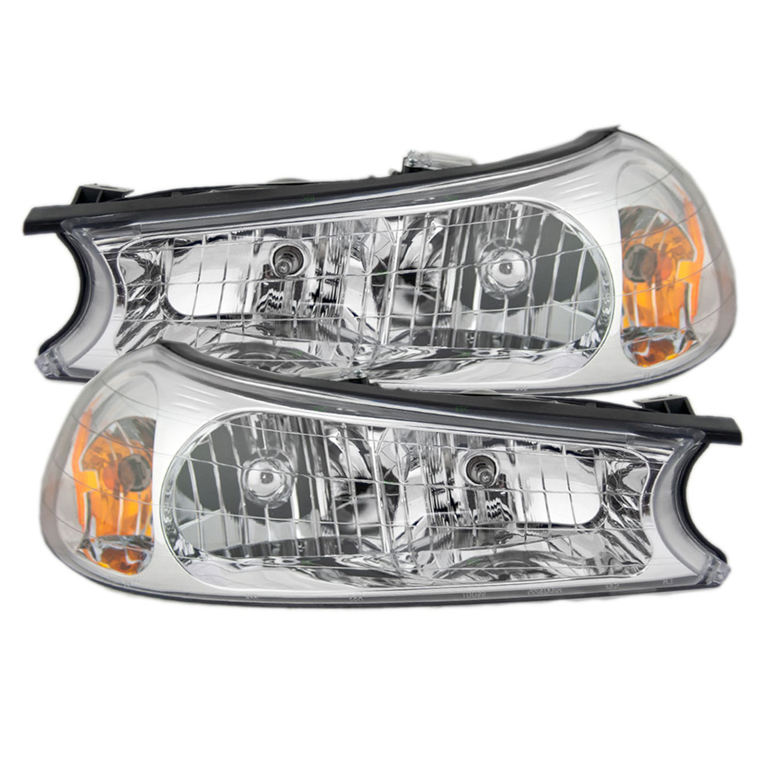 1998-2000 Ford Contour Halogen Headlights Set Headlamp Pair Assembly
