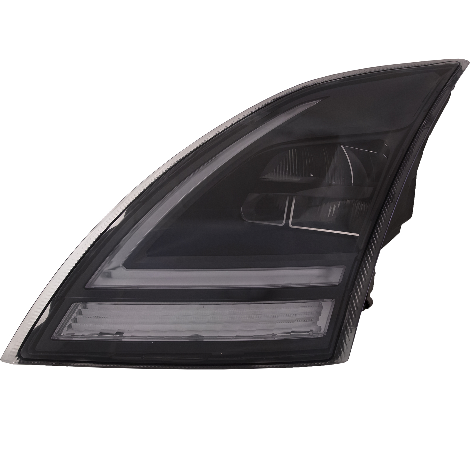 2018-2020 Volvo VNL Headlights Depot 18-20 Volvo VNL VNR Driver | Left LED Headlights with Black Housing / Signature LED DRL